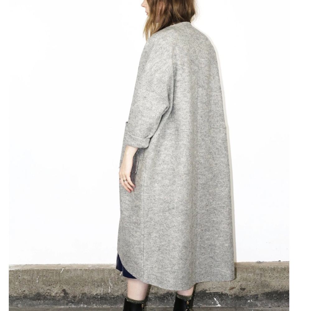 PRIORY Ro Smoking Jacket Grey Italian Boiled Wool